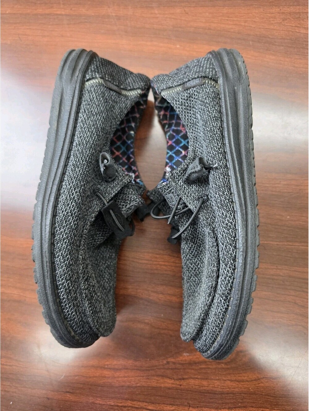 Hey Dude Wendy Micro Total Black SZ 8 Slip On Shoes Loafers Urban Casual Comfort - Picture 3 of 7
